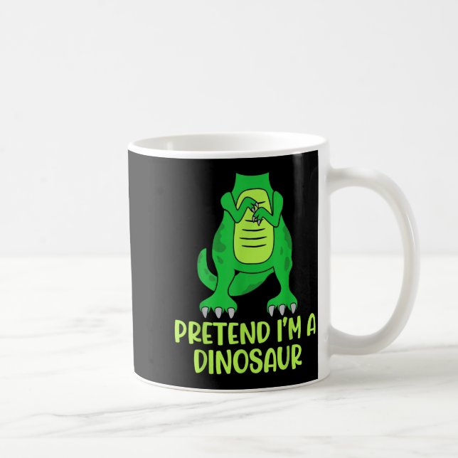 Caneca De Café Pretend I’m A Dinosaur Costume Lazy Halloween  (Direita)