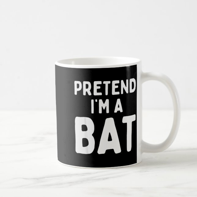 Caneca De Café Pretend I'm A Bat Funny Lazy Easy Halloween Costum (Direita)
