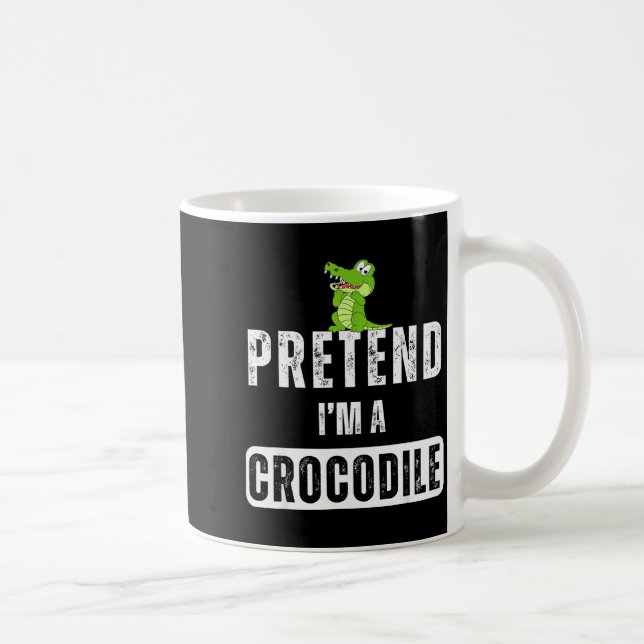 Caneca De Café Pretend I'm A Crocodile Lazy Halloween Easy Costum (Direita)