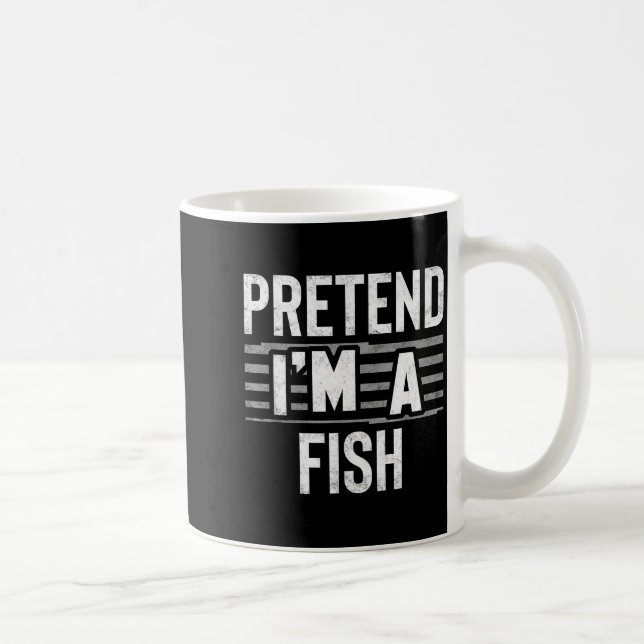 Caneca De Café Pretend I'm A Fish Funny Halloween Costume Gift  (Direita)