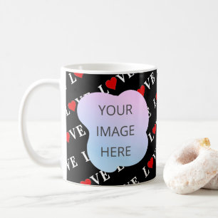 Caneca De Café Preto AMOR Trendente Preto e Branco