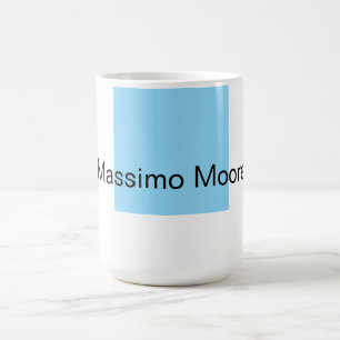 Caneca De Café Preto Azul Branco Simples Elegante Nome Próprio