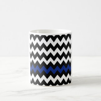 Caneca De Café Preto, Branco e Azul Real Chevron – Zig com Acento
