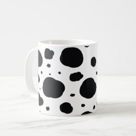 Caneca De Café preto branco moderno manchas dálmata padrão animal