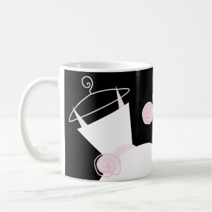 Caneca De Café Preto 'Bridesmaid', Rosa de Casamento