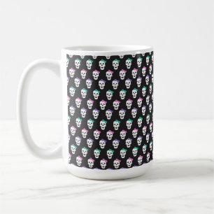 CANECA DE CAFÉ PRETO COM CÉREBROS BRANCOS COM ARCO VERDE DE PINK