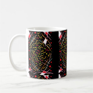 Caneca De Café Preto com padrão de cor mista fino dinky