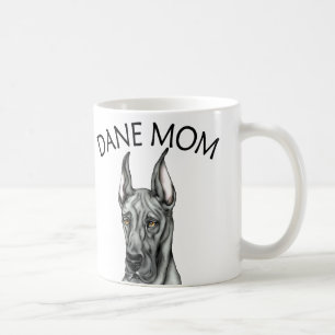 Caneca De Café Preto da mamã de great dane
