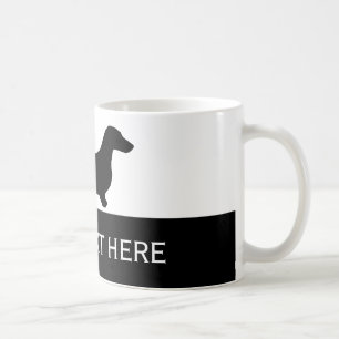 Caneca De Café Preto da silhueta do Dachshund + suas ideias