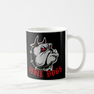 Caneca De Café Preto dos cães de diabo do buldogue