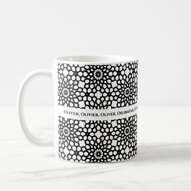 Caneca De Café Preto e Branco (Esquerda)