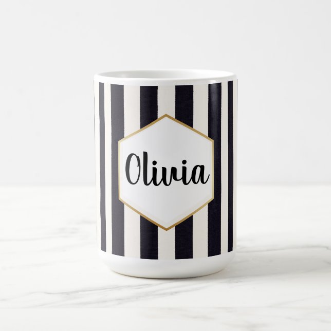 Caneca De Café Preto e Branco Personalizados com Strike (Centro)
