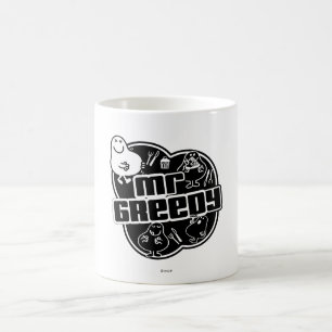 Caneca De Café Preto e Branco Sr. Greedy