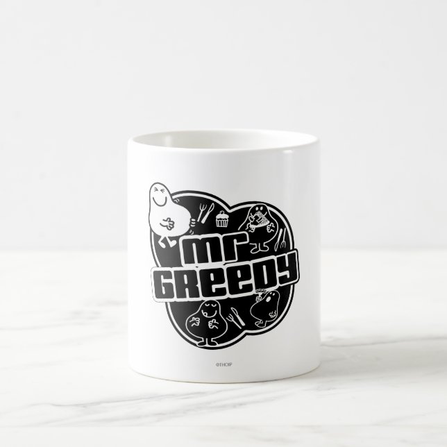 Caneca De Café Preto e Branco Sr. Greedy (Centro)