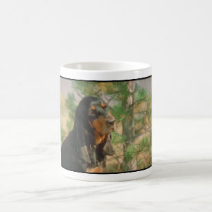 Caneca De Café Preto e Coonhound de Tan