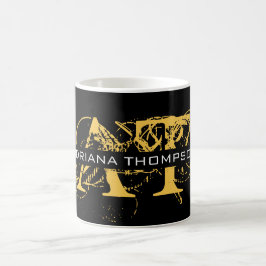 Caneca De Café Preto e Dourado, preto, aflitos modernos