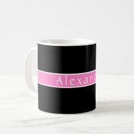 Caneca De Café Preto e Rosa Personalizado
