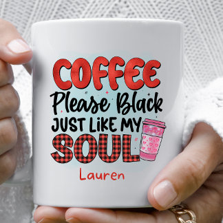 Caneca De Café Preto Engraçado Personalizado, Por Favor, Mug De C