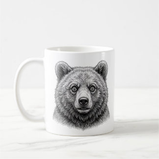 Caneca de Café Preto Filhote de Urso Marrom