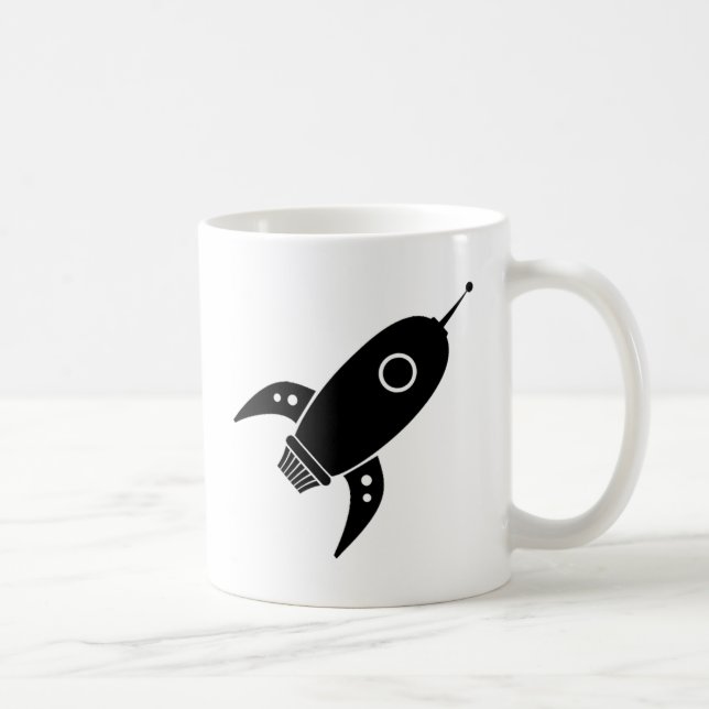 Caneca De Café Preto gordo do navio de Rocket retro (Direita)