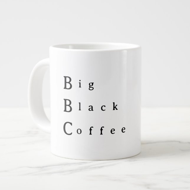Caneca de café preto grande da BBC (Frente Esquerda)
