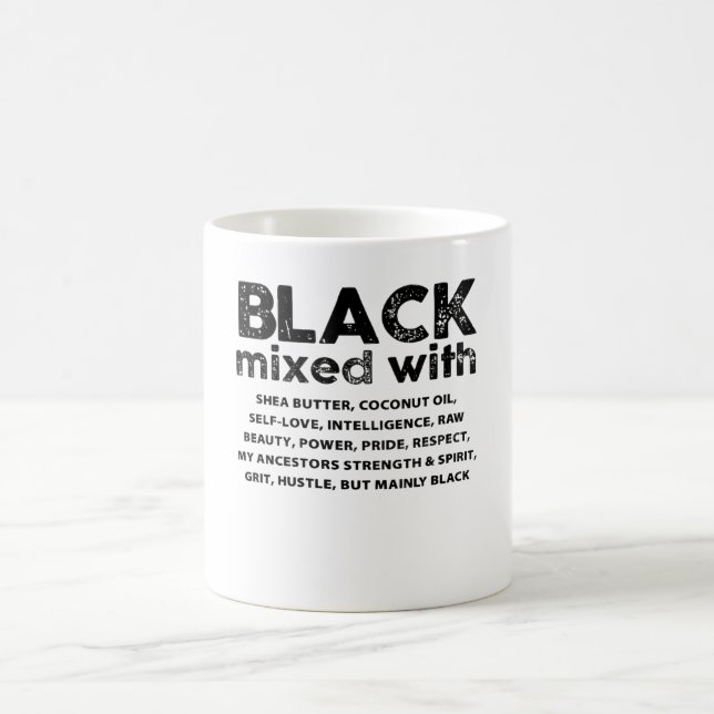 Caneca De Café Preto Misturado com Engraçado História Negra Mês A (Centro)