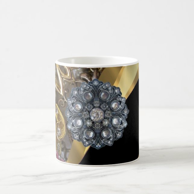 Caneca De Café Preto & ouro que bling (Centro)