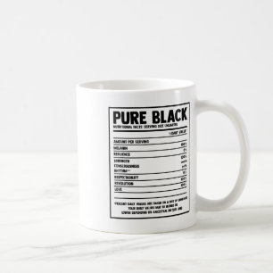 Caneca De Café Preto puro Fatos Nutricionais Negros História Pret