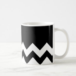 Caneca De Café Preto-Teste-Em-Preto-&-Branco-Ziguezague