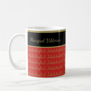 Caneca De Café Preto vermelho conhecido personalizado de