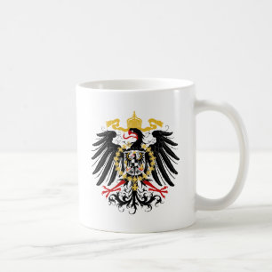 Caneca De Café Preto vermelho prussiano e ouro de Eagle