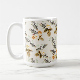 Caneca De Café Pretty Brown Floral Fall Winter Foliage