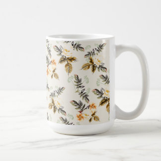 Caneca De Café Pretty Brown Floral Fall Winter Foliage