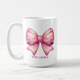 Caneca De Café Pretty Pink Bow-Stay Lovely