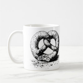 Caneca De Café Pretzel com crosta Impressão preto