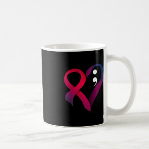 Caneca De Café Prevenção ao Suicídio Coração Ponto e Vírgula Saúd
