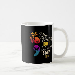 Caneca De Café Prevenção da Consciência Mental do Semicolon