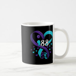 Caneca De Café Prevenção Sensibilização 988 Teal E Roxo Do Coraçã