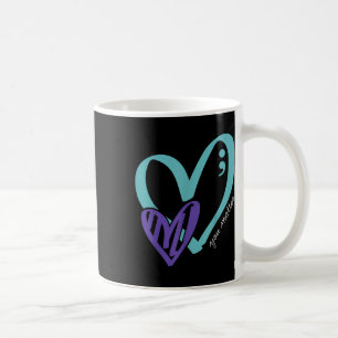 Caneca De Café Prevenção Suicida Sensibilização Coração Roxo-Teal
