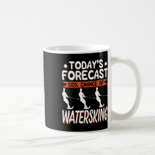 Caneca De Café Previsão Atual De 100% De Chance De Esqui De Água
