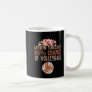 Caneca De Café Previsão de Fim de Semana do Voleibol Fl