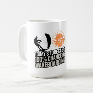 Caneca De Café Previsão de Hoje no Wakeboarding 100% de Chance En