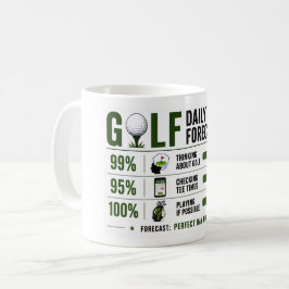 Caneca De Café Previsão do tempo com ditado engraçado de golfe