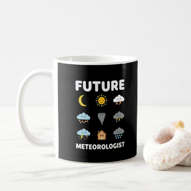 Caneca De Café Previsão do Tempo do Futuro Meteorologista (Com Donut)