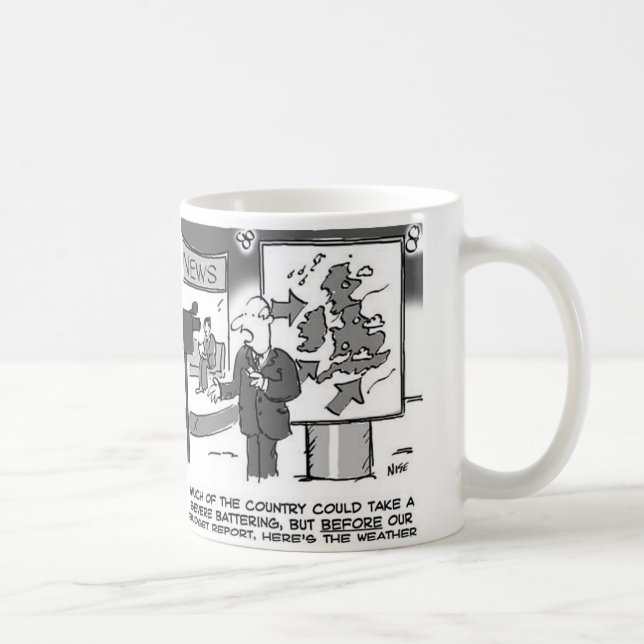 Caneca De Café Previsão do Tempo no Dia do Orçamento (Direita)