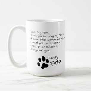 Caneca De Café Prezado Pai Mãe Cão Nome de Pet Personalizável 