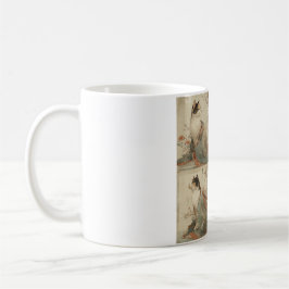 Caneca De Café "Primavera ao Amanhecer" Gato Japonês em Quimono A