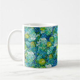 Caneca De Café Primavera azul-jubilante e moderno verde