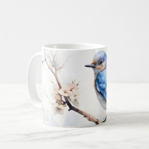 Caneca De Café Primavera Bluebird na árvore brilhante