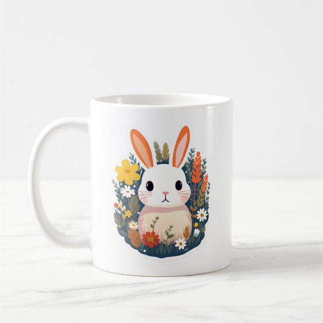 Caneca De Café Primavera Bunny Colorida (Esquerda)